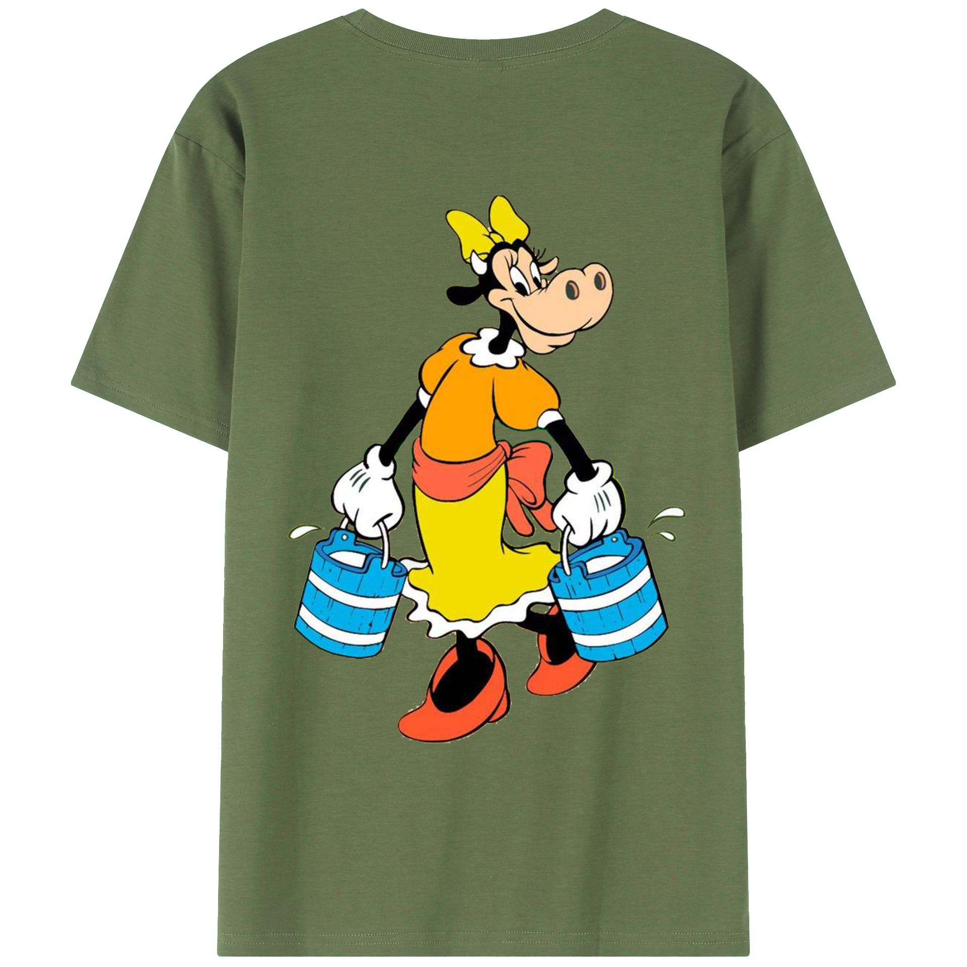 ミッキーマウス Mickey Mouse 綿100％ メンズ半袖Tシャツ（バックプリント） 通気性